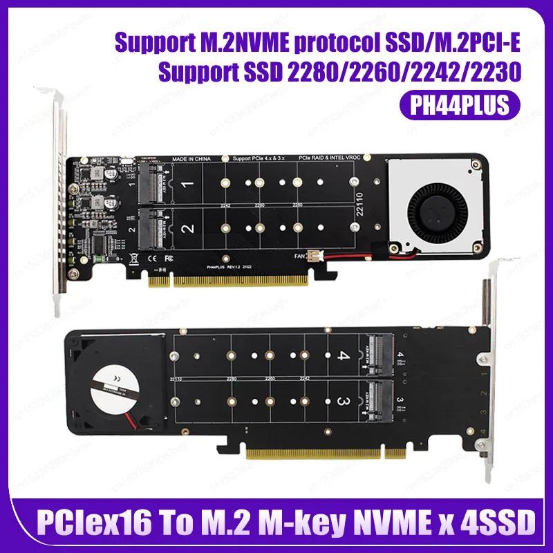 PCIeX16 to M.2 NVMe SSD  ī, M Ű 4 NVME Ȯ ī, 4x32Gbps, M2 NVME Ȯ ī,  SSD 2280, 2260, 2242/2230